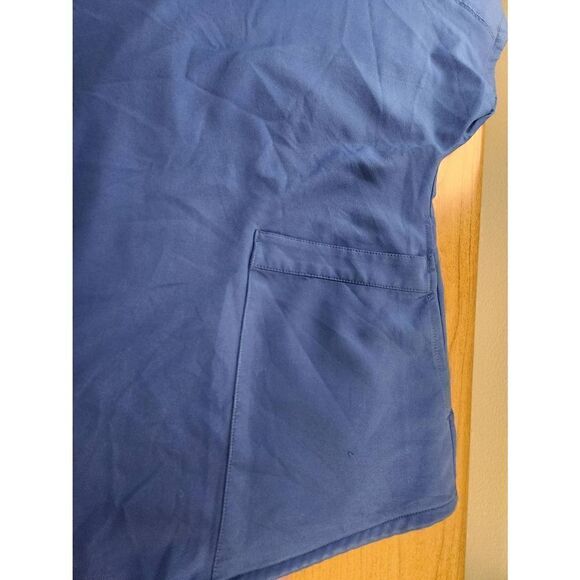 ClimateRight by Cuddl Duds Scrub Top Women's Size L Metro Blue 2 Way Pockets - Picture 3 of 7